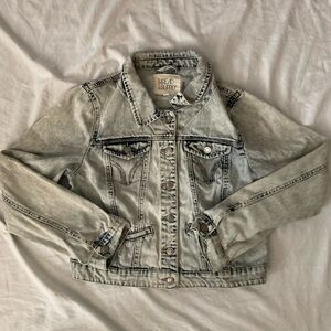Thread & Supply Nordstroms Acid Washed Cropped Denim Jacket Size Large